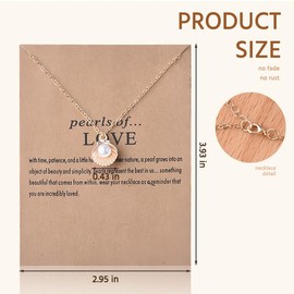 Gold Seashell Necklaces for Women Beach Lover Gifts Boho Beach Accessories Summer Dress Sea Shell Necklace with Pearl Dainty Pendant Necklaces for Holiday Party