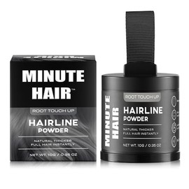 Minute Hair Polvo Para Sombras De La Línea Del Cabello, 10 G, Resistente Al Agua, Para Retocar Las Raíces, Para Cubrir Las Canas Y La Barba Al Instante, Para Hombres Y Mujeres (Gris Oscuro)