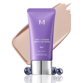 MISSHA M PERFECT COVER SERUM BB CREAM No.21 Light Beige - Light with Cool Undertone, BB Cream by Cardi B Pick, Skin Tint, Tinted Moisturizer, Skin Care Foundation Makeup, Korean Makeup,1.18 Fl oz