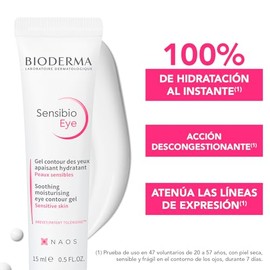 BIODERMA, Contorno de Ojos, Sensibio Eye, Gel Hidratante Suave para el Contorno de Ojos, Crema para Piel Sensible, 15 ml