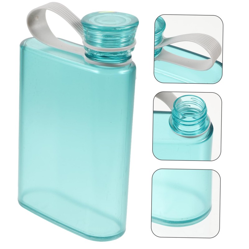 SUPVOX 5pcs Elegant Flat Water Bottle Lightweight Kettle Reusable Leakproof