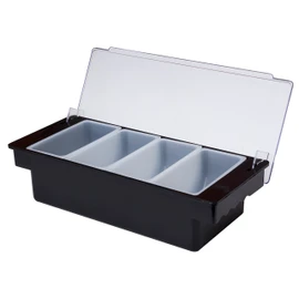 4 Part BLACK Plastic Condiment Holder