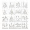 16 Christmas Stencils, 15 x 15 cm Tree and Forest
