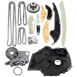 Flynsu Timing Chain Cover Kit w/Cam Bridge Bracket Replacement for 09-15 VW Jetta Golf GTI Passat CC A4 TT 2.0L Engine 06H109469T 06H109469AD 06H109210AG 06H103144J