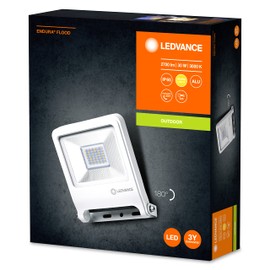 LEDVANCE LED Floodlight, Light for Outdoor Use, Warm White, 125.0 mm x 101.0 mm x 29.0 mm, ENDURA FLOOD, 30W