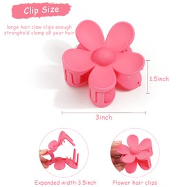 MiDoDo Pack of 4 Flower Hair Clips Large Hair Clips Women's Hair Claws Clips Matte Flower Hair Clips Non-Slip Strong Hold for Women Girls Thin Hair Claws Clips