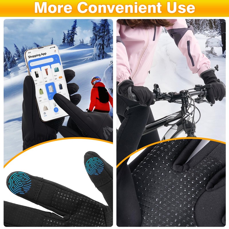 LMLALML Winter Gloves Women Cycling Gloves Waterproof with Touch Screen