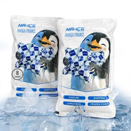 Mr.Ice Dry Ice Packs for Coolers, 8 Pack Ice Packs for Lunch Boxes Cold Packaging for Shipping Reusable, Long Lasting Shipping Cold Packs for Mailing, Newly Dry Ice Packets, Keep Food Drink Cool