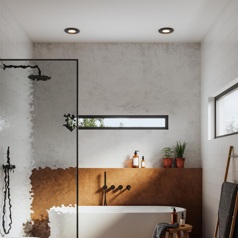 ledscom.de Recessed Bathroom Ceiling Light ERID, Damp-Proof, Bathroom, IP44, Round,