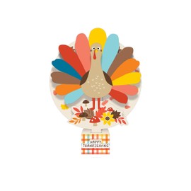 Happy Turkey Day Thanksgiving Party Supplies Bundle with Thanksgiving Plates and Thanksgiving Napkins (Table Centerpiece)