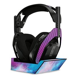 MightySkins Carbon Fiber Skin Compatible with Astro A50 Wireless Headphones + Base Station (Gen 4) - Cotton Candy Sky | Protective, Durable Textured Carbon Fiber Finish | Easy to Apply