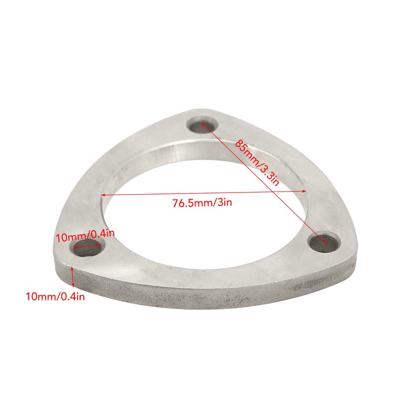 3in 3 Bolt Exhaust Flange Steel Alloy Prevent Leakage Reduce