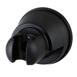 Hibbent Vacuum Suction Cup Shower Head Holder, Removable Showerhead Bracket, Height Adjustable Shower Wand Holder & Wall Mount ABS Plastic Suction Holder for Handheld Shower Head, Matte Black