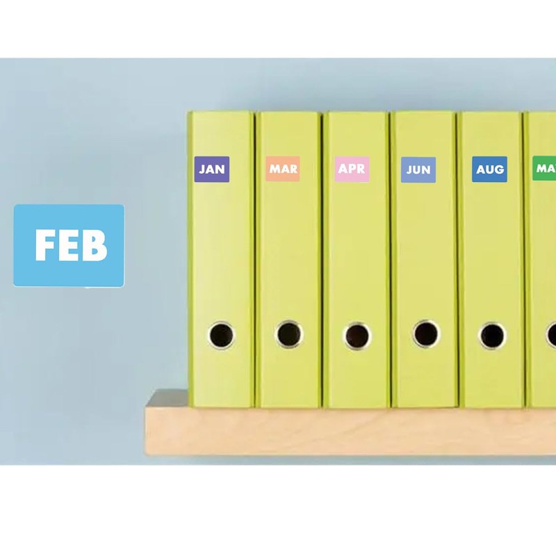 600 Pcs Month Stickers 12 Months of The Year Color