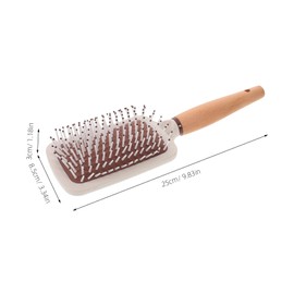 WOONEKY Wooden Massage Tool Hair Brush with Cushion for Scalp Hair Combs for Men Women Wind Shaping Styling Comb