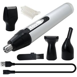 Electric Shaver for Men & Women - 4-in-1 Rechargeable Beard, Nose, Ear & Eyebrow Trimmer Set, USB Charging, Quiet & Painless Hair Clipper with Spinning Blades System