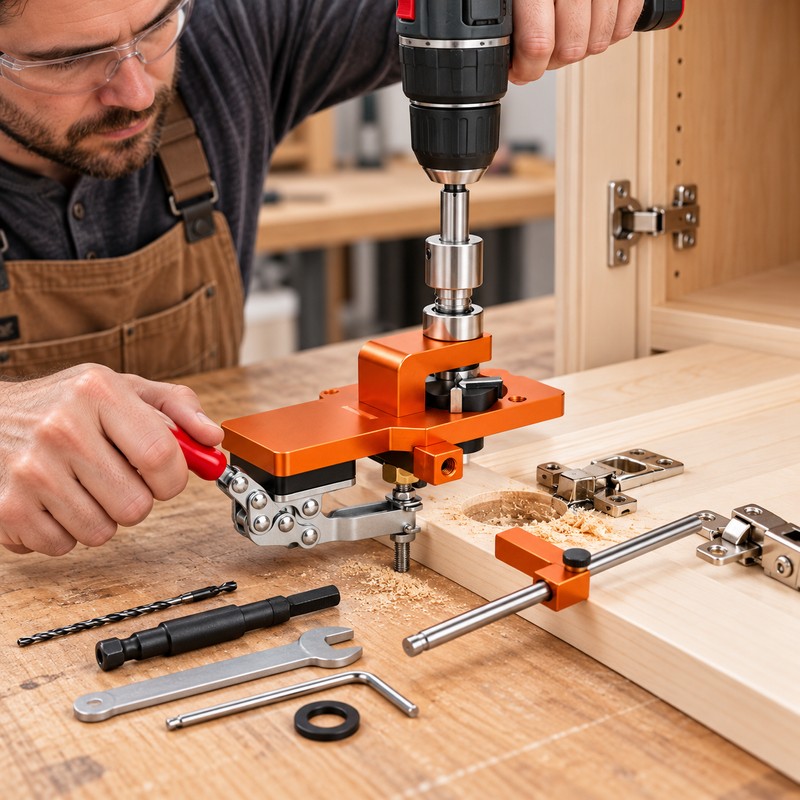 35mm Concealed Hinge Jig Set for Cabinet Doors – Aluminum