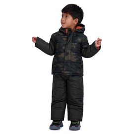 Rothschild Boys' Ski Jacket and Snowbib Snowsuit Set, Camo Olive, 10/12