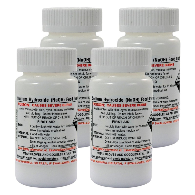 Essential Depot 1.25 lbs Food Grade Sodium Hydroxide Lye Evenly-Sized