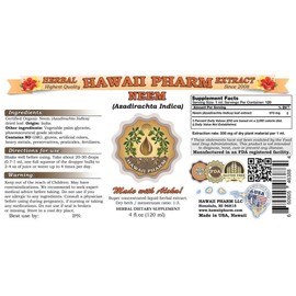 Neem Liquid Extract, Organic Neem (Azadirachta Indica) Tincture Herbal Supplement, Hawaii Pharm, Made in USA, 2x2 fl.oz