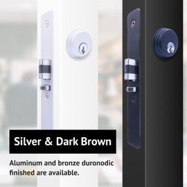 elox Narrow Stile Aluminum Door Mortise Deadlatch Lock Double Keyed Cylinder & 4 Keys, Handing Reversible, 1-1/2" Backset, in Bronze Duronodic Finish