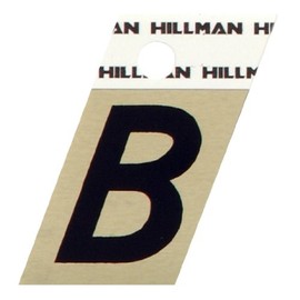 Hillman Adhesive Angle-Cut Letter B Black and Gold 1-1/2",840496