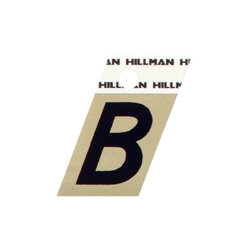 Hillman Adhesive Angle-Cut Letter B Black and Gold 1-1/2",840496