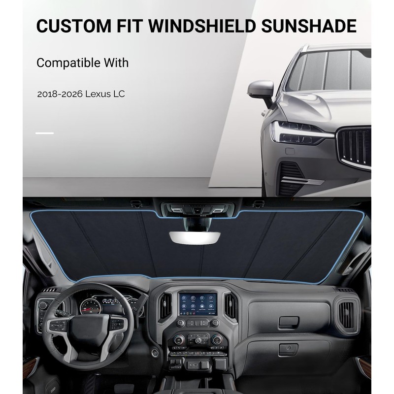 Pigenius Windshield Sunshade for Lexus LC 2018-2026 Front Window Sun