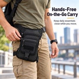 Motorcycle Thigh Bag for Men & Women – Waist Leg & Crossbody Carry Bag for Riding, Hiking & Outdoor Travel