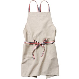 Lep Habitual 462225 Susie Apron, Beige, Plain, Length 28.7 inches (73 cm), Width 33.1 inches (84 cm), Pockets, 100% Cotton, Machine Washable, Women's, Men's, Ties on the Shoulder, Back, Stylish, Cute,