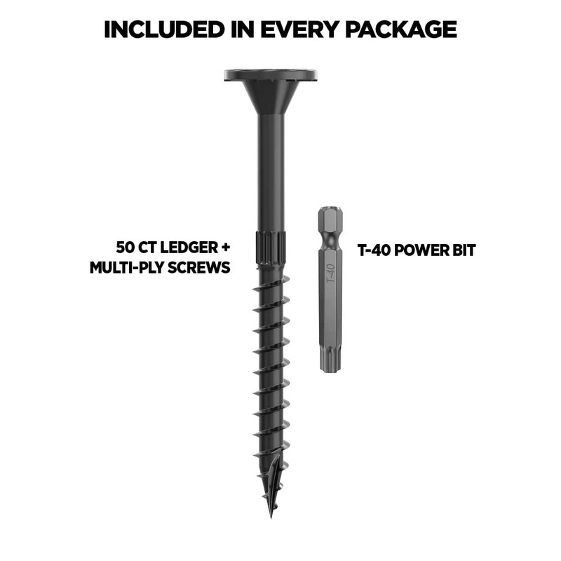 5/16" Ledger + Multi-Ply Flat Head Structural Screw - 3-1/2"