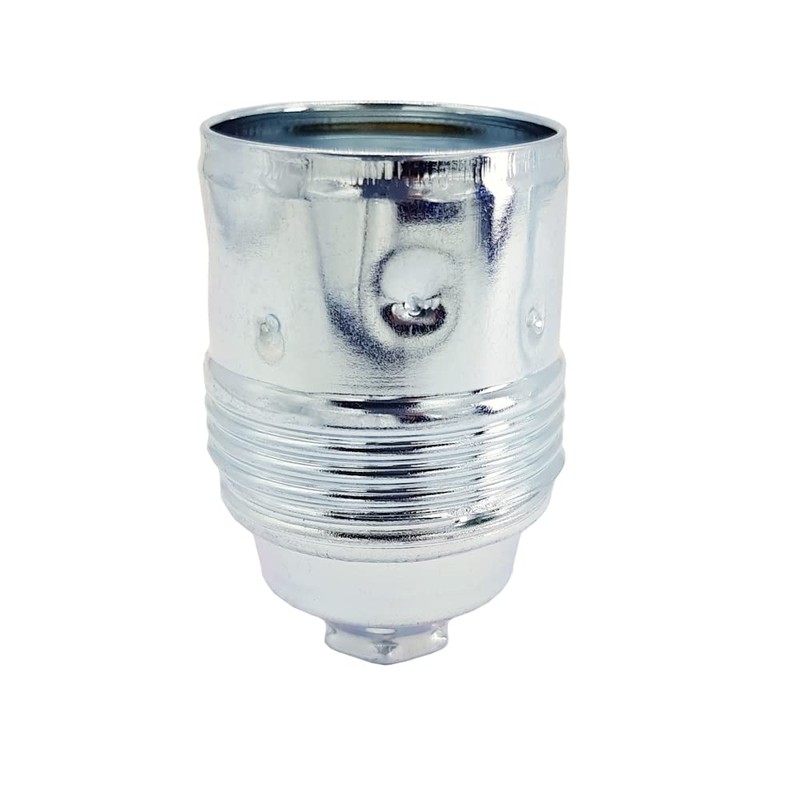 E27 Lamp Socket Chrome Metal with Smooth Coating and ISO