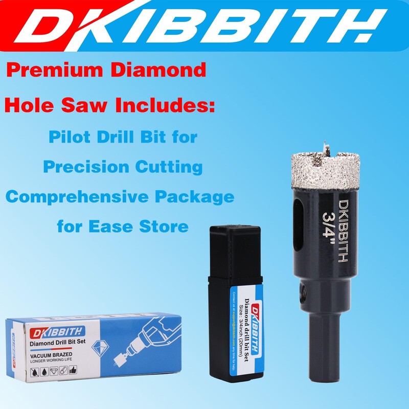 3/4" Diamond Hole-Saw Bits with Pilot Drill Bit - 2pc
