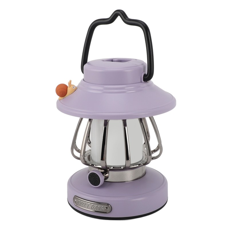 Retro Rechargeable Camping Lantern Infinite Dimming 3 Level Color Temperature