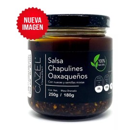 CAZEL Conservas de Autor Salsa De Chapulines Oaxaqueños Con Nueces Y Semillas 250g