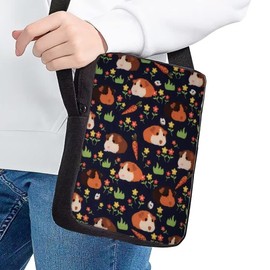 HUGS IDEA Cute Guinea Pig Print Mini Crossbody Bag for Boys Girls Teens School Messenger Bag Sling Bag
