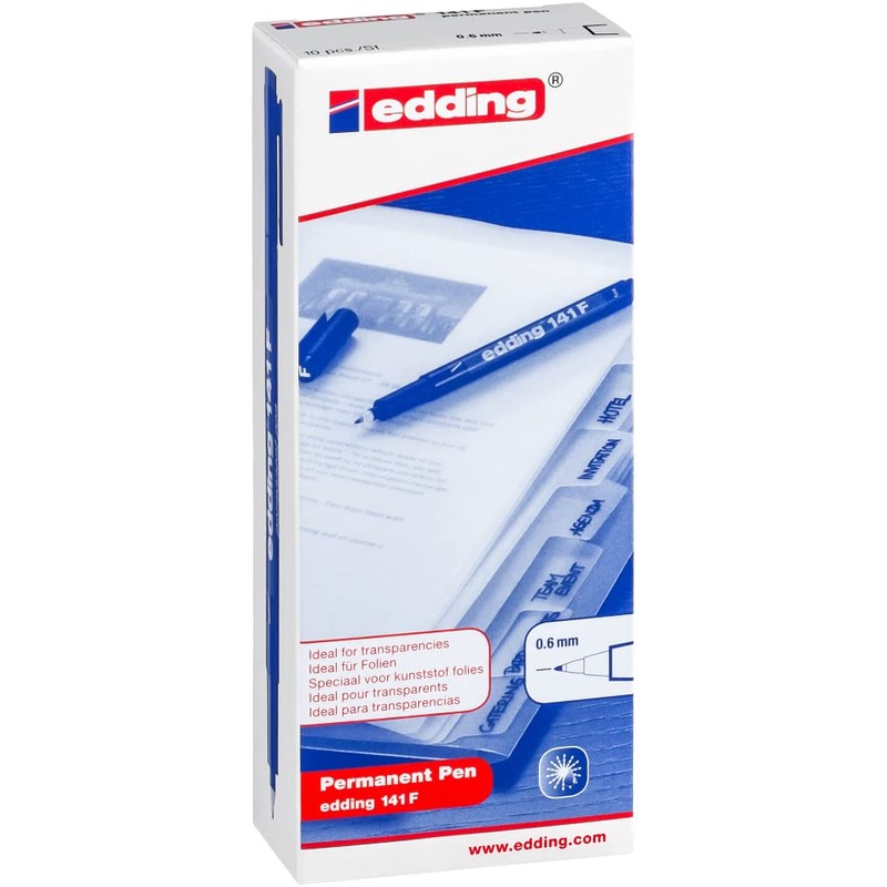 edding 141 F permanent pen - black - 10 pens