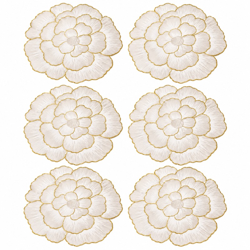 Flower-Shaped Placemats for Dining Tables – 6 Piece Decorative Floral