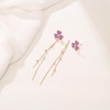 EleQueen Gold-Tone Purple Enamel Lucky Shamrock Earrings for Women, Crystal