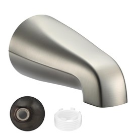 Universal Bath Tub Spout with Adapter, Bathtub Faucet Spout Without Diverter, 5" Length Bathtub Spout for 1/2'', 3/4'' IPS Inside Thread Connection and Tub/Shower Faucet (Brushed Nickel)