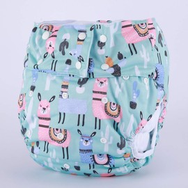 Sigzagor - Pañal de tela para adolescentes y adultos, reutilizable, lavable para discapacitados (Blue Lamas)