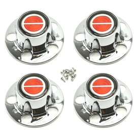 Set of 4 Wheel Hub Center Caps Set Replacement for 1984-1997 Ranger Explorer (Silver Red)