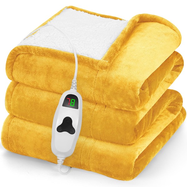 greenoak Heated Blanket Electric Throw 50"X60", Heating Blankets with 10