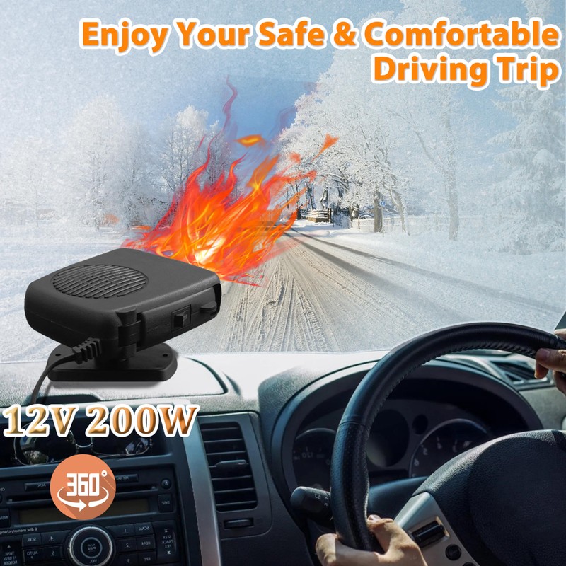 200W Car Heater, 12 Volt Portable Heater for Cars, Auto