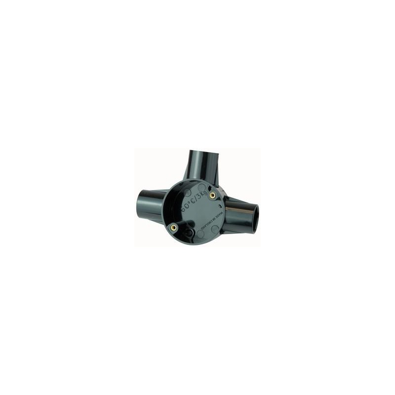 3 Way TEE Box Black 25MM, Conduit Fittings Bodies/Boxes Cable