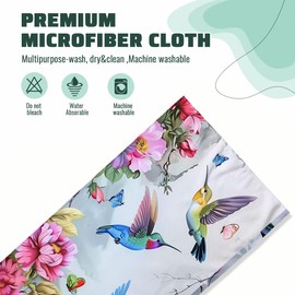 LXCSBD Pink Floral Bath Hand Towels Absorbent Hummingbird Butterfly Bathroom Kitchen Towels Set of 2 Face Towels for Bathroom Gym Hotel Sport Decor Gifts for Women Man 14"x28"