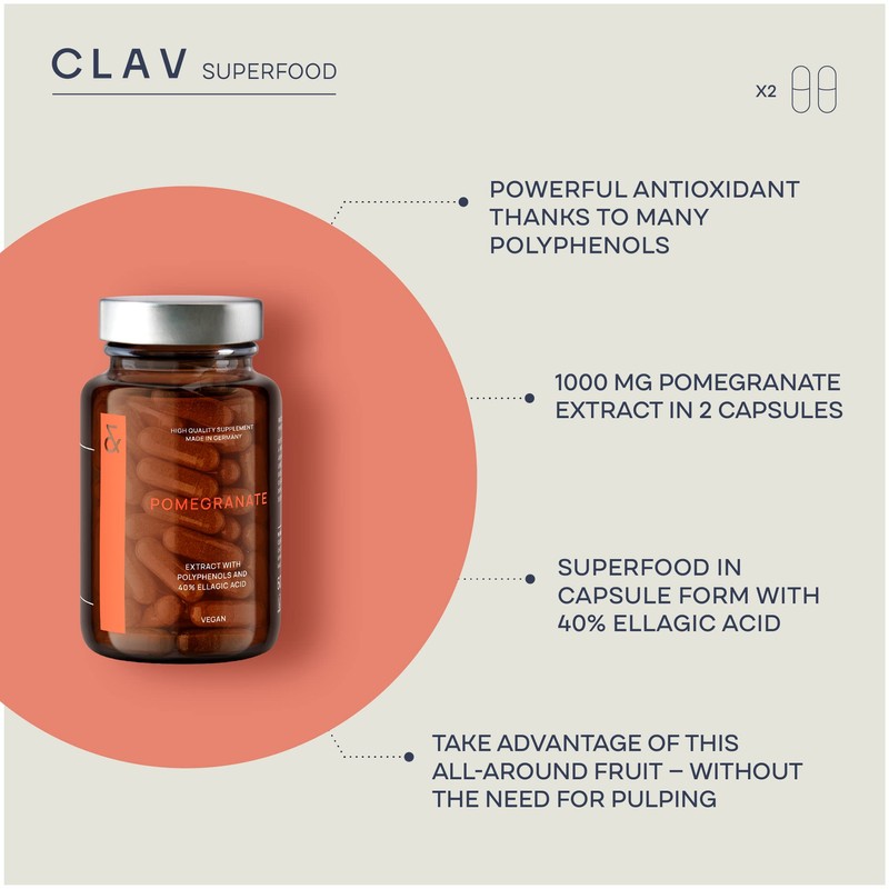 1000mg Pomegranate Extract per Daily Dose | Rich in Polyphenols