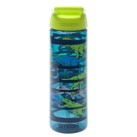 Smash Water Bottle with Straw 700ml - Dinosaur, Dark Blue
