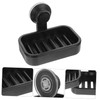 IWOWHERO Suction Cup Soap Dish Holder Black Suction for Shower