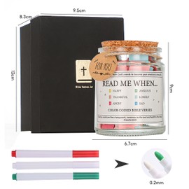 Bible Verse Jar, Read Me When Bible Verses Jar with 90 Coloring Scriptures, The Hope Jar Bible Verses and 3 PCS Tagper Pen Bible Jar for Prayer Christian nspiration Bible Study